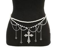 ZEPFJHE Infissi Perle In Finta Perla In Metallo Lungo Con Nappe Per Donne Catena Corporeo Versatile Per Migliorare La Delle Nappe Del Vestito