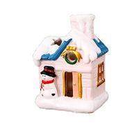 ZEPFJHE LED Illuminato Villaggio di Natale Case Con Figurine Collezioni Villaggio Indoor Room Decor Miniature Buildings