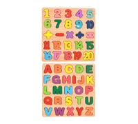 ZEPFJHE Lettere Legno Colorate Blocchi Giocattolo Set 26 per Bambini con 3 Giocattoli per Bambini in età Prescolare Educativo Giocattolo