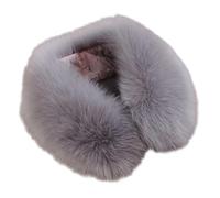 ZEPFJHE Lussuoso scaldacollo in pelliccia artificiale per l'inverno morbida sciarpa termica alla moda collo avvolgere per corsa ciclismo, Grigio chiaro, M