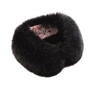 ZEPFJHE Lussuoso scaldacollo in pelliccia artificiale per l'inverno morbida sciarpa termica alla moda collo avvolgere per corsa ciclismo, Nero , M