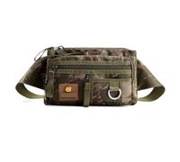 ZEPFJHE Marsupio multistrato per donna uomo borsa a tracolla con cinghia regolabile resistente all'acqua marsupio, Foglie Camouflage Co