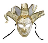 ZEPFJHE Masquerade Full Face Vintage Commedia Con Campane Halloween Cosplay Per Donne Uomini Mascherata Proms Halloween