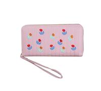 ZEPFJHE Moda Donne Portafoglio Lungo Signore Borsa Telefono Portafogli Borse per Ragazze PU Titolare Della Carta Della Signora Borsa Da Polso, Viola