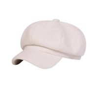 ZEPFJHE Morbido e caldo berretto invernale da pittori con cappello da tassista in cotone colorato per donne abbigliamento casual essenziale per tutti i giorni cappello da donna in cotone, bianco, M