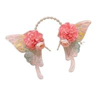 ZEPFJHE Morbido e pratico cerchietto floreale con farfalla alla moda accessorio per capelli per bambine che amano vestirsi le fasce per capelli delle ragazze