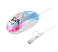 ZEPFJHE Mouse 2 in 1 USB TypeC Wire Mouse USB A Wire Mouse 7 LED Retroilluminazione 1000DPI 3 Pulsanti Facile da Usare per Windows 7 Laptop Phone