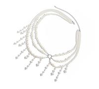 ZEPFJHE Multi Fili Perle Vita Gioielli Chiusura Regolabile Corpo per la Primavera Moda Ensemble Multi Fili Perle Imitazione Corpo