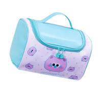 ZEPFJHE Multi Layer Viaggio Cosmetico Sacchetto di Immagazzinaggio Impermeabile Materiali PU Bella Cartoon Trucco Organizzatori con Cinghia Da Mano Cartoon Blocco Colore Sacchetto di Trucco