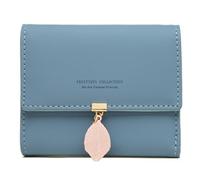 ZEPFJHE Multi Slot PU Portafoglio per Donne Ragazza Borsa Trifold Porta Carte di Credito Portamonete Breve Tipo Portafoglio Portatile, Blu scuro