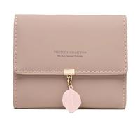 ZEPFJHE Multi Slot PU Portafoglio per Donne Ragazza Borsa Trifold Porta Carte di Credito Portamonete Breve Tipo Portafoglio Portatile, rosa