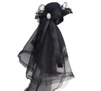 ZEPFJHE Nastro Bowknot Velo Piccolo Cappello Con Fermaglio Per Capelli Moda Copricapo Donne Adolescenti Archi di Halloween Mascherate Festa Copricapo Elegante Accessorio