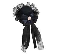 ZEPFJHE Nastro Bowknot Velo Piccolo Cappello Con Fermaglio Per Capelli Moda Copricapo Donne Adolescenti Archi di Halloween Mascherate Festa Copricapo Elegante Accessorio