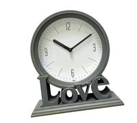 ZEPFJHE Orologio da scrivania alla moda con lettera d'amore per camera da letto, funzionamento silenzioso, funzionamento a batteria, senza ticchettio, comodino elegante