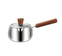 ZEPFJHE Pentole in acciaio inox con coperchio trasparente pentole da cucina con manico ergonomico pratiche pentole monodose coperchio trasparente casseruola