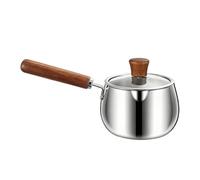 ZEPFJHE Pentole in acciaio inox con coperchio trasparente pentole da cucina con manico ergonomico pratiche pentole monodose coperchio trasparente casseruola