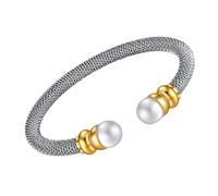 ZEPFJHE Perle Cavo Personalità In Acciaio Inox Regolabile Braccialetto Aperto Due Colori Elettroplaccato Braccialetto Per Le Donne Accessori Da Usura Quot, Misura unica, come descritto