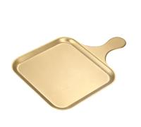 ZEPFJHE Piatto rotondo quadrato multiuso in acciaio inossidabile per presentazione bistecca snack servire barbecue festa lavabile in lavastoviglie Design portatile piatto quadrato antipasto