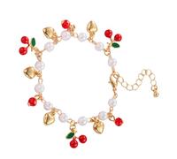 ZEPFJHE Piccolo frutto delicato gioielli a mano cuore dolce accessori lega texture adatto per eventi speciali dolce fragola cuore fascino, Misura unica, come descritto