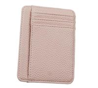 ZEPFJHE Porta carte di credito e contanti, multi-slot, portafoglio da donna, in pelle con texture litchi, rosa