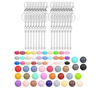 ZEPFJHE Portachiavi colorato decorazione perline per uso quotidiano e regalo perline portachiavi colorato per borsa borsa perline in silicone