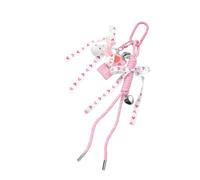 ZEPFJHE Portachiavi in corda intrecciata con ciondolo da appendere alla moda, accessori per borsa, borsa per auto, zaino, decorazione borsa, D