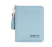 ZEPFJHE Portafoglio da donna, porta biglietti da visita, portamonete, in pelle PU, tascabile, portatile, da viaggio, Blu