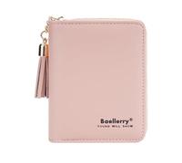 ZEPFJHE Portafoglio da donna, porta biglietti da visita, portamonete, in pelle PU, tascabile, portatile, da viaggio, rosa