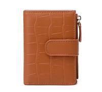 ZEPFJHE Portafoglio da donna portatile e alla moda, piccolo portafoglio pieghevole con texture unica per l'uso quotidiano, Marrone