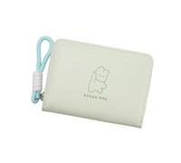 ZEPFJHE Portafoglio in pelle PU Design da donna Porta carte di grande capacità con portamonete per uso quotidiano Cambio di grande capacità in pelle PU Piccoli gatti corti, Verde chiaro, Bellezza di