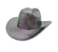ZEPFJHE PU cappello occidentale accessori costume di Halloween Retro Texture Cowgirls carnevale partito per evento formale viaggio partito cappello
