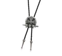 ZEPFJHE Punk Styles Bird Head Skull Collana Con Catena In Lega Cravatta Da Bolos Staccabile Per L'abbigliamento Della Maschile PU Skull Ciondolo