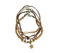 ZEPFJHE Regolabile Handmade Geometrico Bead Vintage Cavo Intrecciato Texture Gioielli Per Le Donne Catena Intrecciata A Mano Per L'