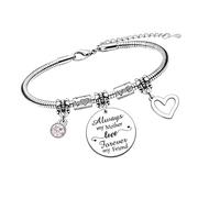 ZEPFJHE Regolabile Perline Ti Acciaio Gioielli Perline Bambini Bangle Regolabile Fascino Opzione Per Regalare Ti Acciaio Bead, Misura unica, come descritto