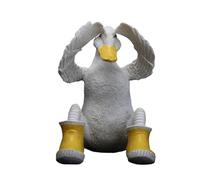 ZEPFJHE Resine Divertenti Anatra Con Piovosità Per Sculture Stivale Statua Animale Ornamento Per Migliorare Giardino E Le Ambientazioni Interne Duck Duck Model