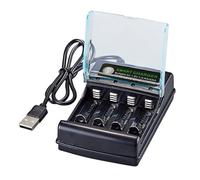ZEPFJHE Ricarica Digitale della Scatola Ricarica per batterie, Black | Riutilizzabilità multipla con conservazione ambientale per la gestione sostenibile ' energia e l ' uso efficiente