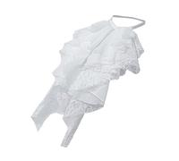 ZEPFJHE Rinascimentale Ornato Strati Volant Pizzo Finto Colletto Camicia Jabot Cravatta Anteriore Per Storico Cosplay Costume Miglioramento Gioco di Ruolo Costume Ornamento Collo, bianco, Taglia unica