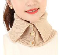 ZEPFJHE Scaldacollo Sciarpa Fazzoletto da collo in tinta unita Staccabile Wrap Falso Collare Caldo Inverno Ciclismo Antivento, cachi, Taglia unica