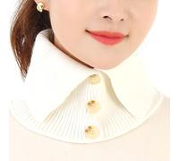 ZEPFJHE Scaldacollo Sciarpa Fazzoletto da collo in tinta unita Staccabile Wrap Falso Collare Caldo Inverno Ciclismo Antivento, bianco, Taglia unica