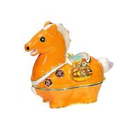 ZEPFJHE Scatola di presentazione pratica dei gioielli di forma del cavallo con il caso accessorio elegante del rivestimento del dettaglio intricato per il contenitore di viaggio