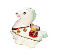 ZEPFJHE Scatola di presentazione pratica dei gioielli di forma del cavallo con il caso accessorio elegante del rivestimento del dettaglio intricato per il contenitore di viaggio