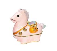 ZEPFJHE Scatola di presentazione pratica dei gioielli di forma del cavallo con il caso accessorio elegante del rivestimento del dettaglio intricato per il contenitore di viaggio