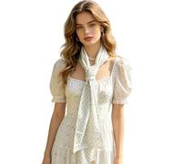 ZEPFJHE Sciarpa in poliestere alla moda pratica ed elegante cravatta per capelli bandana accessorio costume per occasioni casual o ballo di fine anno, Punti blu su bianco, Taglia unica