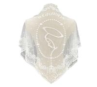 ZEPFJHE Sciarpa triangolare multifunzionale in poliestere morbido tessuto per il massimo comfort Scialle multiuso o foulard ricamato, bianco, Taglia unica