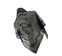 ZEPFJHE Sciarpa triangolare multifunzionale in poliestere morbido tessuto per il massimo comfort Scialle multiuso o foulard ricamato, Nero , Taglia unica