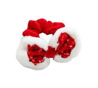 ZEPFJHE Scrunchies di Natale Velluti Fiocchi Accessori per capelli Festivi Paillettes scintillanti Cravatte per capelli Orecchie Forme Fasce per capelli