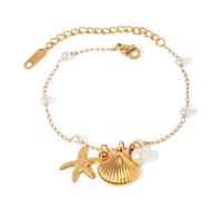 ZEPFJHE Sea Gold Starfish E Shell Collana Orecchini di goccia Donne Alla Moda Ciondolo Dei Monili Per Giovani Gioielli Alla Moda, earrings, come descritto, come descritto