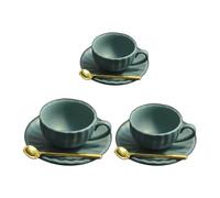 ZEPFJHE Set da tè in miniatura per case delle bambole francesi in lega, tazza da caffè e piattino per una scena elegante, set da tè con tazza e piattino in lega per esposizione elegante