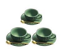 ZEPFJHE Set da tè in miniatura per case delle bambole francesi in lega, tazza da caffè e piattino per una scena elegante, set da tè con tazza e piattino in lega per esposizione elegante