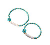 ZEPFJHE Set di 2 braccialetti creativi in resina con perline sofisticati, ornamento per il lavoro e il tempo libero, accessori da donna alla moda, Misura unica, come descritto